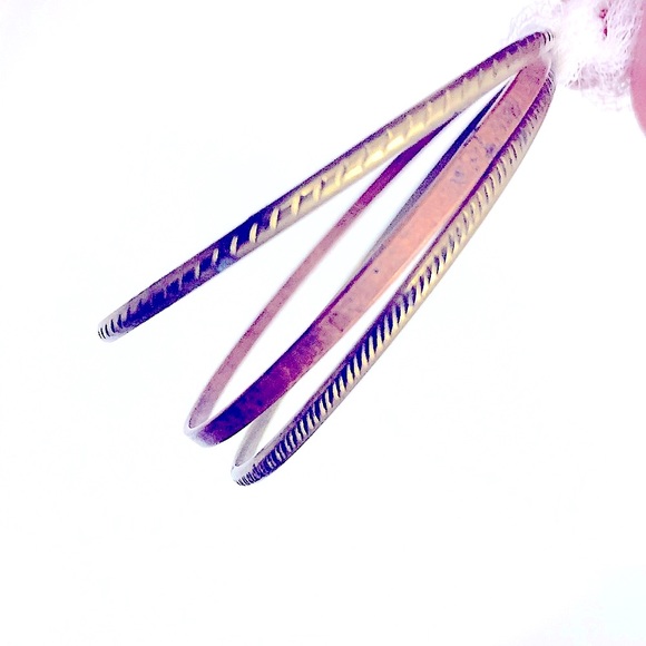 3pc Jewelry Set »So_Stylish_So_VTG Pretty BÖhÖ Bronzed Bohemian Bangle Bracelets - Picture 2 of 16